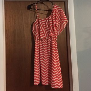 Chevron Orange and Cream Dress