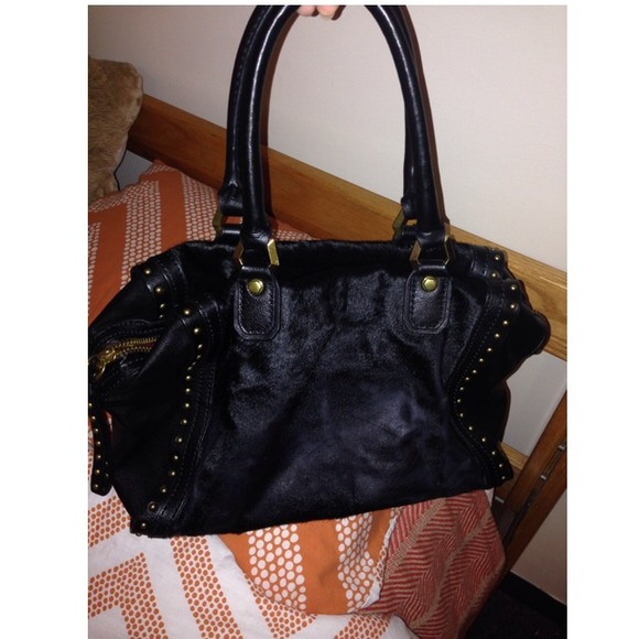 Oryany Brenda Studded Calf Hair Bag