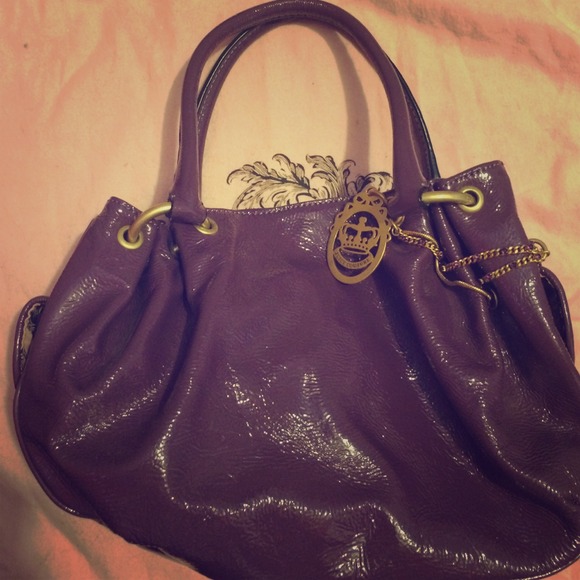 Purple leather juicy purse with gold detailing