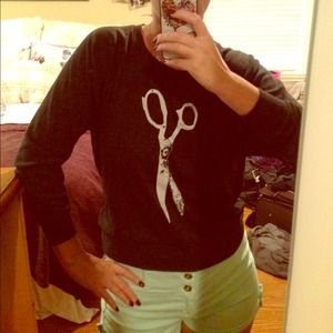 Dark gray scissor sweater NWOT