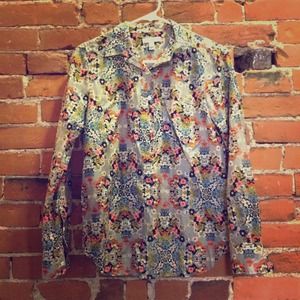 🌸J Crew Floral Popover top sz 2 NWOT! MSRP $88🌸