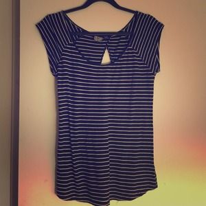 Volcom black and white stripes top