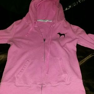 Vs pink zip up hoodie