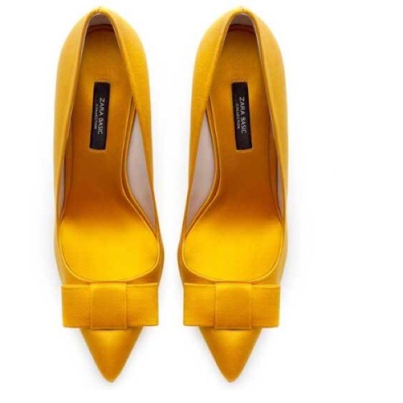 LOOKING for these yellow satin Zara shoes
