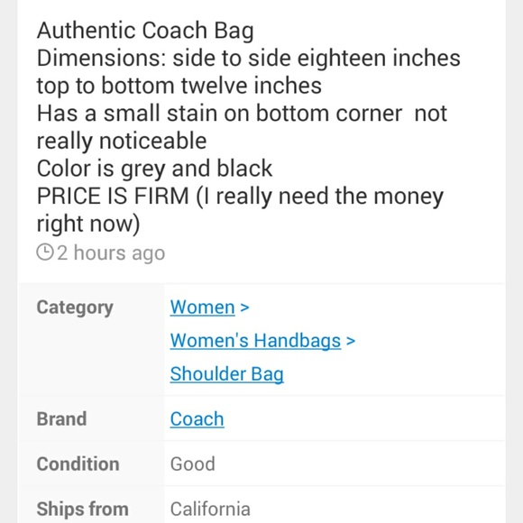 Authentic Coach Bag - Picture 4 of 4
