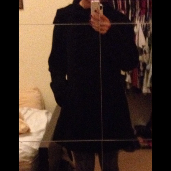 Urban Outfitters Black Ruffled Coat - Picture 3 of 4