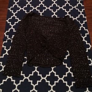 Black sparkle woven shrug