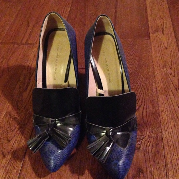 Blue Snakeskin Zara Pumps