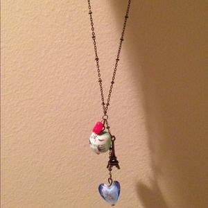 Paris themed necklace