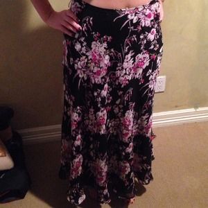 High waisted floral skirt