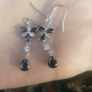 Never worn 14k gp crystal earrings lots of sparkle