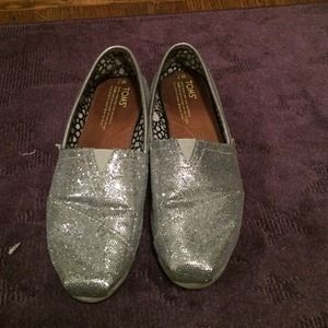 Sparkle / glitter Slip on Toms size 7