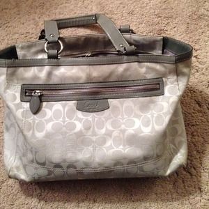 SALE- Silver Coach tote