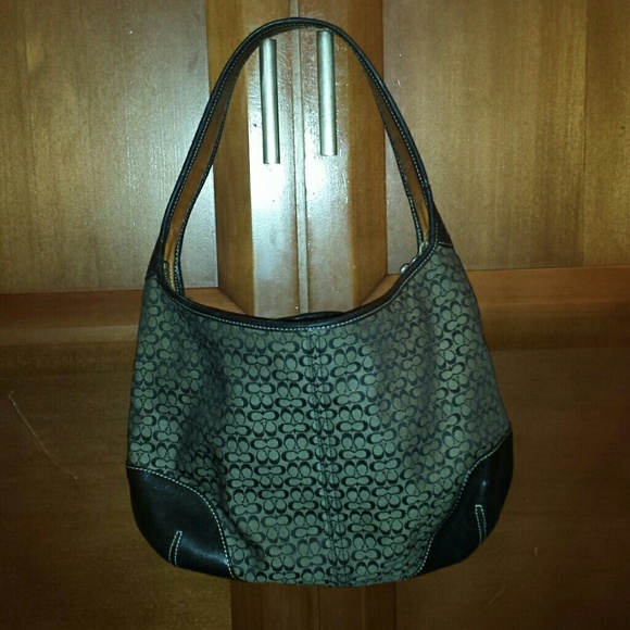 Black and Grey Authentic Coach Handbag