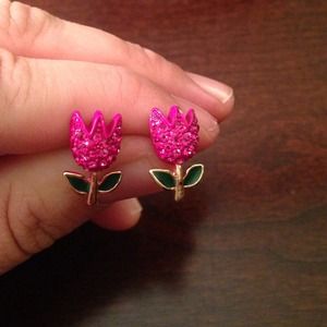 Betsy Johnson rose earrings