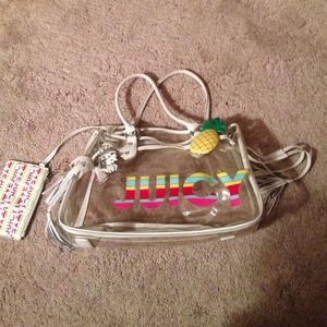 SALE- Clear Juicy tote with wristlet