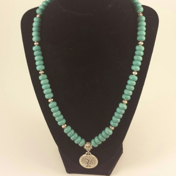Turquoise necklace with tree of life pendant - Picture 1 of 1