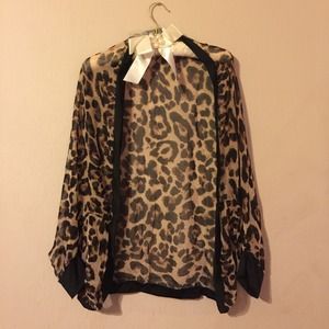 Leopard print chiffon shrug