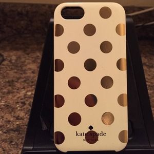 Kate Spade Cream and Gold Polka dot case for