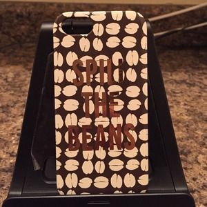 Kate Spade Brown/Cream/Gold Iphone case
