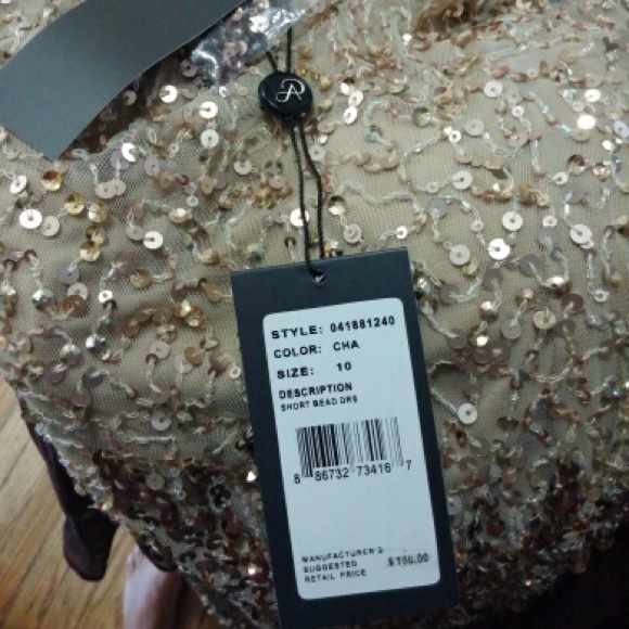 New Adrianna Pappell Gold sequin cocktail dress - Picture 4 of 6