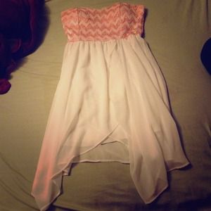 Pink and white flowy dress