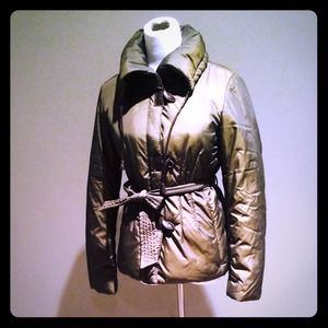 Ellen Tracy Olive puffer jacket XS