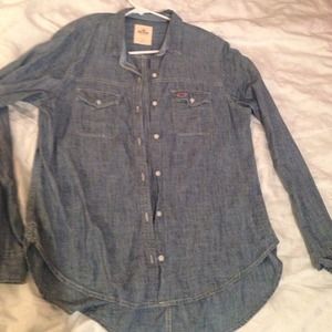 Long sleeve Hollister jean shirt