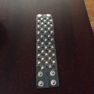 Blue leather cuff bracelet