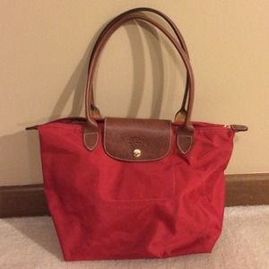 Red Longchamp tote