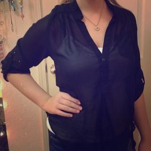 Sheer black blouse