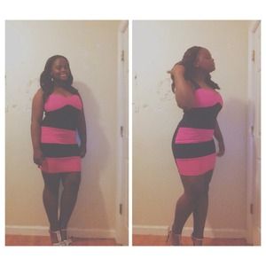 Black and pink dress