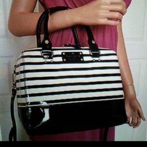 Kate Spade patent stripe Alessa handbag