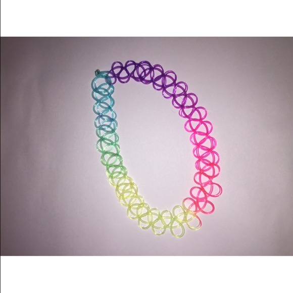 RAINBOW 90s TATTOO CHOKER