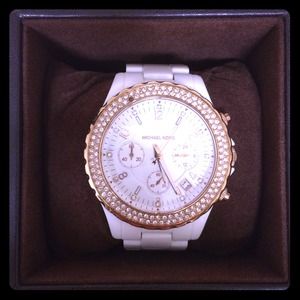 Michael Kors glitz classic chronograph white watch