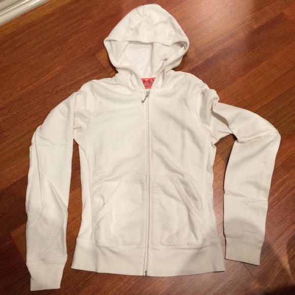 JUICY white zip up hoodie