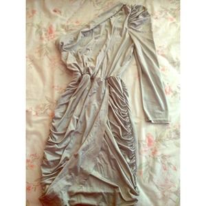 Fancy silky gray dress