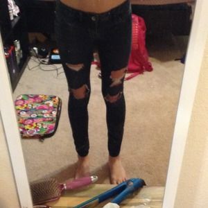 Dark ripped jeans