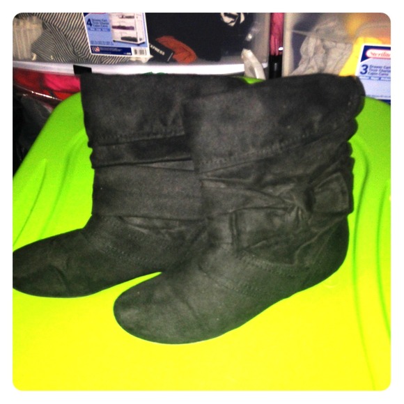 Black suede ankle boots