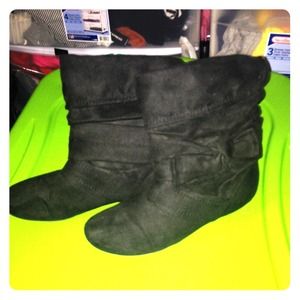 Black suede ankle boots