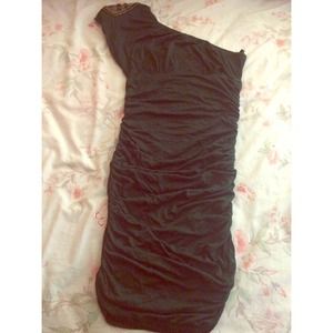 One shoulder, dazzled rhinestone on shoulder part