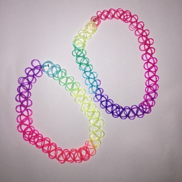 RAINBOW TATTOO CHOKER BUNDLE - Picture 1 of 1