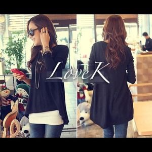 NEW Cotton batwing irregular T-shirt