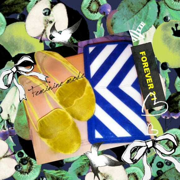 Chic lime green suede flats, and matching handbag