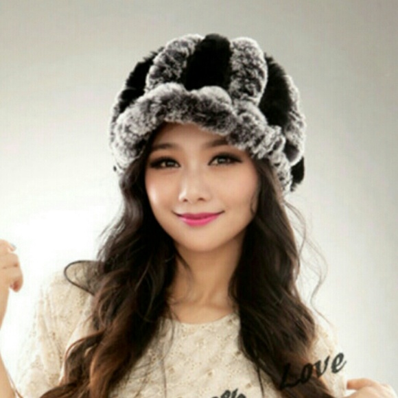 Real Rabbit Fur Knitted Cap