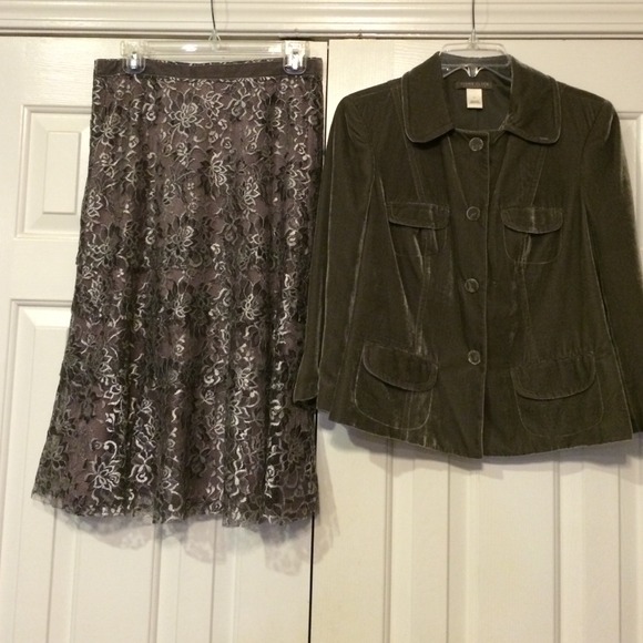 Beautiful Sigrid Olsen suit! Silver lacy top layer