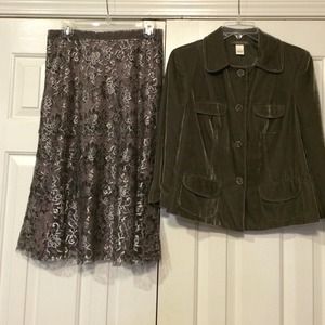 Beautiful Sigrid Olsen suit! Silver lacy top layer