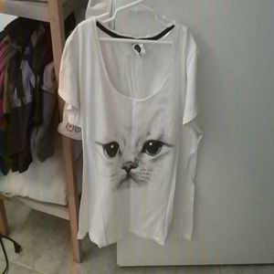 White cat shirt