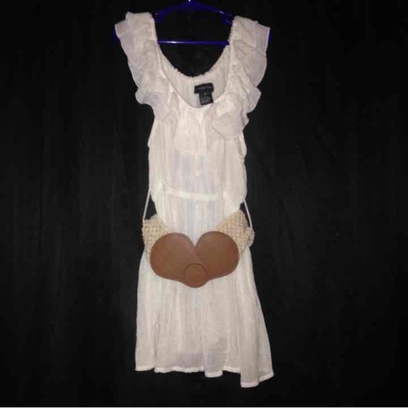 White tank top with brown belt