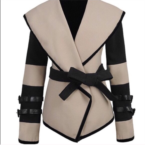 From Vintage and Beyond Jackets & Blazers - BUY NOW: Fab Color Block Turndown Collar Coat